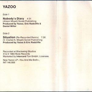 German cassette single - Nobody's Diary - Inlay
