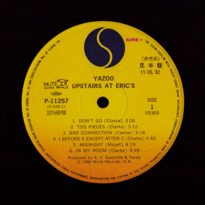 Upstairs At Eric's - Japan Album Promo - Label A